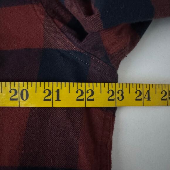 MARINE LAYER Shirt Large Downey Flannel Buffalo Plaid Button Down Front Pocket - Picture 15 of 15